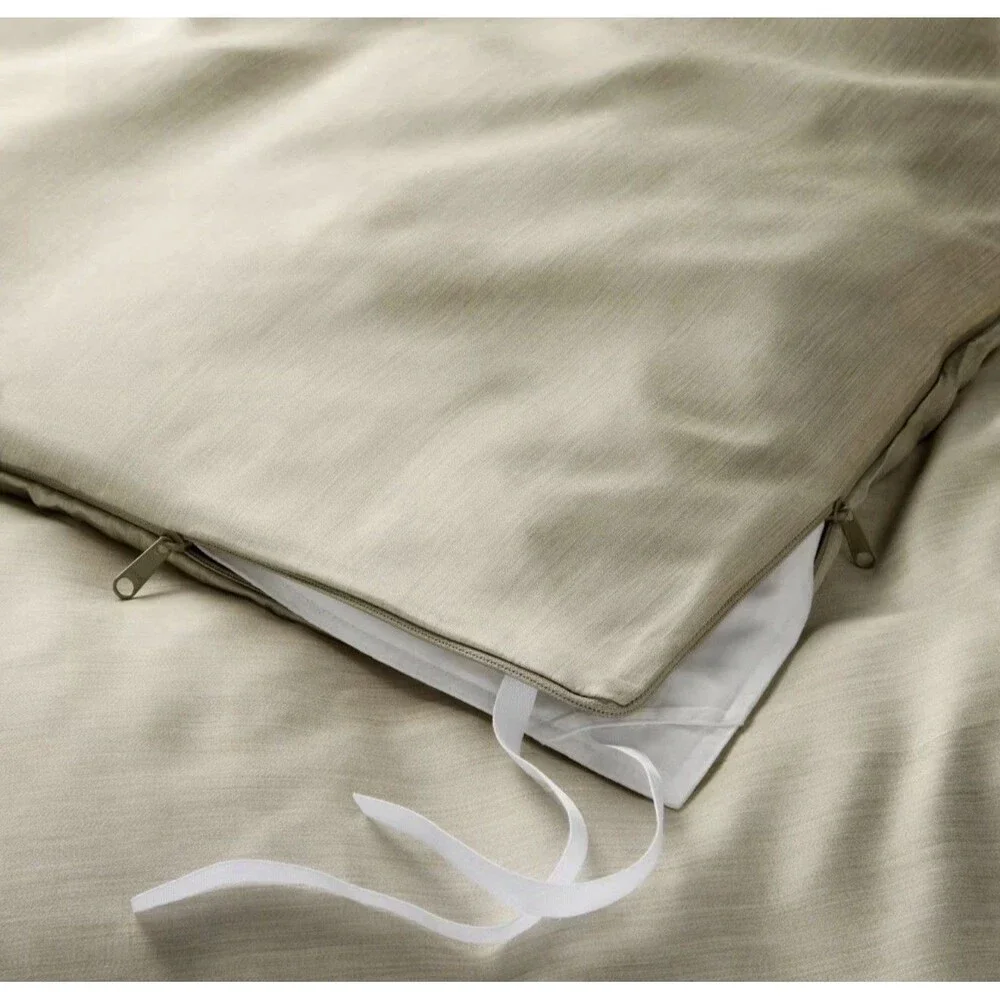 Full/Queen Rayon from Bamboo Duvet Set Light Olive Green - Casaluna